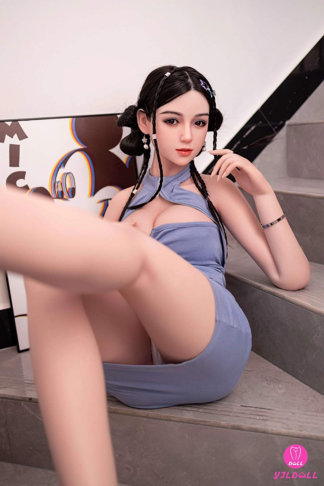 YJL Doll 148cm (4ft8") Asian Silicone Head Hybrid Sex Doll - D-Cup - Ellen